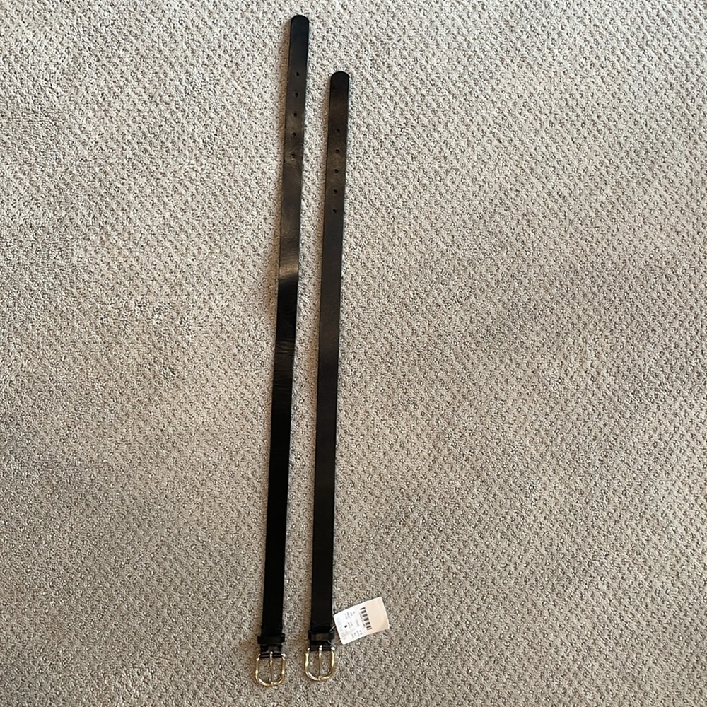 LOT OF 2 Crewcuts Boys Black Genuine Leather Belt with Silver Buckle - Picture 4 of 6